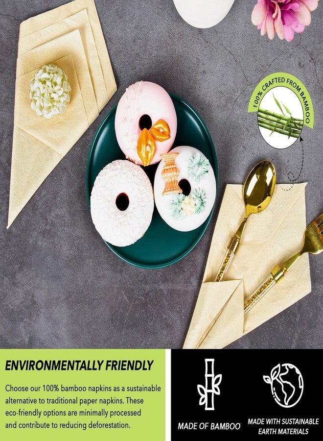 MOTHER EARTH Bamboo Everyday Napkins - 2 Ply, 300 Pack | Soft & Absorbent | Disposable Kitchen Napkins - Image 3